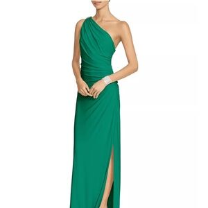 Lauren Ralph Lauren Green One-Shoulder Dress Gown Womens Size 12